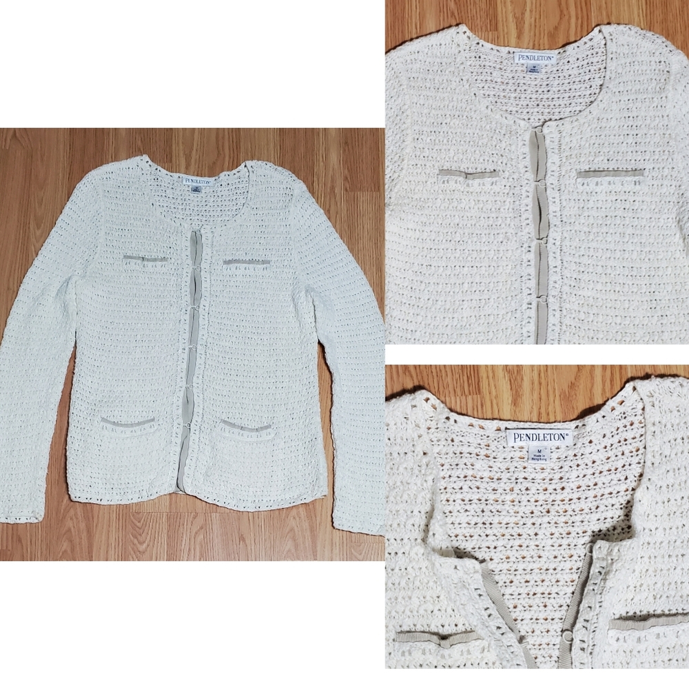 Pendleton Medium Cardigan Sweater Jacket Knit Lin… - image 1